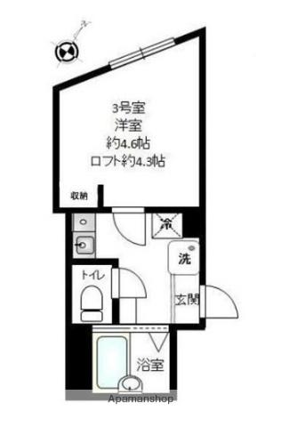 リーヴェルLECO横浜ACTⅡ(1K/1階)の間取り写真