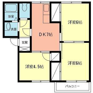 グリーンヒル高田B(3DK/2階)の間取り写真