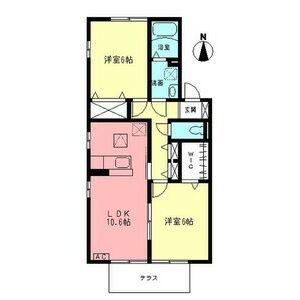 エテルナコートB(2LDK/1階)の間取り写真