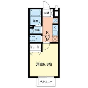 ドミール(1K/2階)の間取り写真