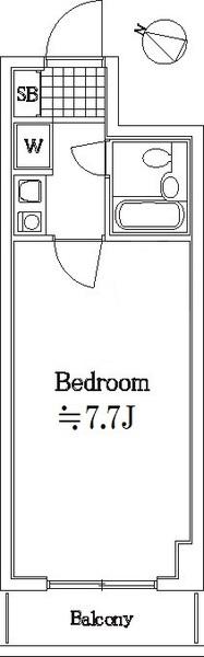 モンテベルデ横浜中央(1K/8階)の間取り写真