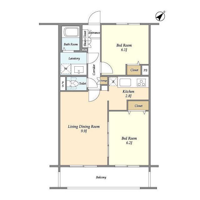 メゾン・ルミエールたまプラーザ(2LDK/4階)の間取り写真