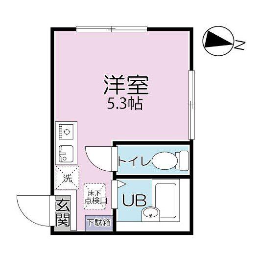 グリーンライト菊名(ワンルーム/1階)の間取り写真