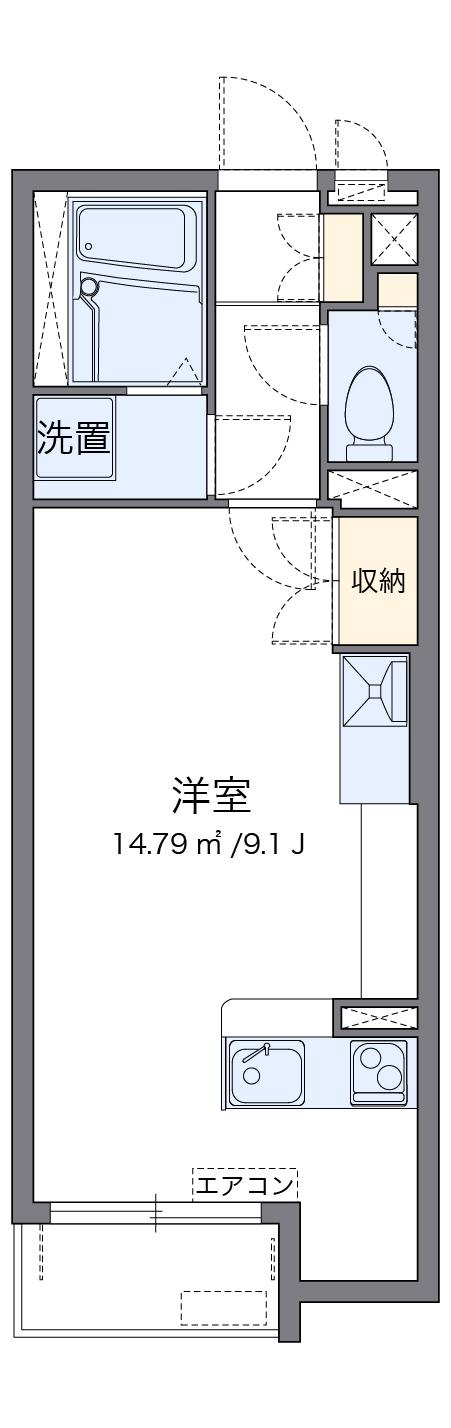 ミランダカーサ(ワンルーム/1階)の間取り写真