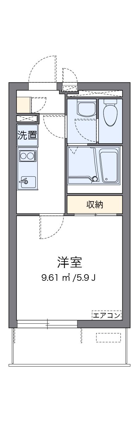 クレイノ翔花(1K/1階)の間取り写真
