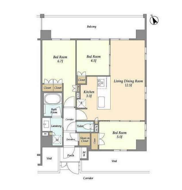 サムティレジデンス藤が丘(3LDK/1階)の間取り写真