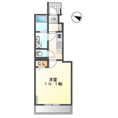 シリウスヴィア(1K/1階)の間取り写真