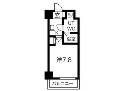 スパシエ ソリデ 横浜鶴見(1K/7階)の間取り写真