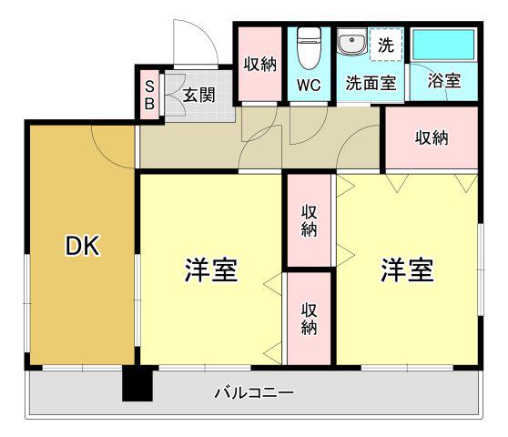 エステート浦賀(2K/1階)の間取り写真