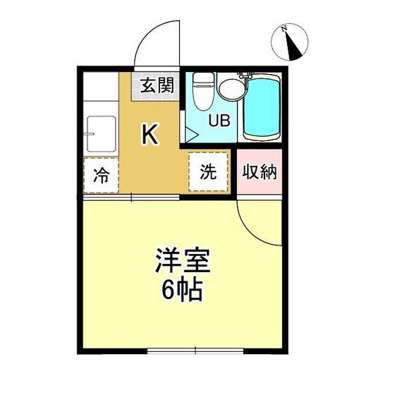 シティハイムロフティ西湘(1K/1階)の間取り写真