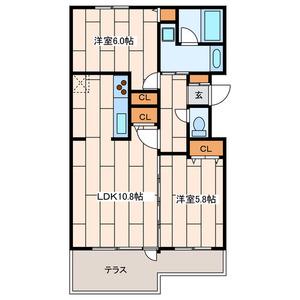 MODERNO(2LDK/1階)の間取り写真