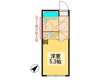 スカイピア神大寺(ワンルーム/1階)の間取り写真