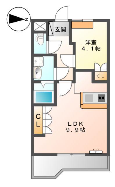 ラベンダ-リブ(1LDK/2階)の間取り写真