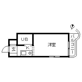 TOP・東寺尾第1(ワンルーム/3階)の間取り写真