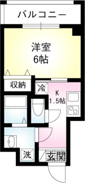 ウエスト・ストーリー(1K/6階)の間取り写真