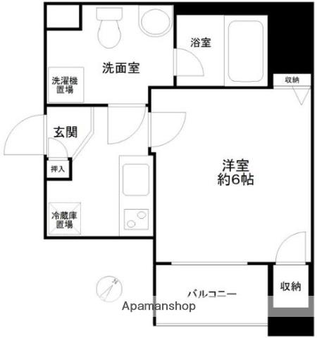 プレールドゥーク川崎(1K/7階)の間取り写真