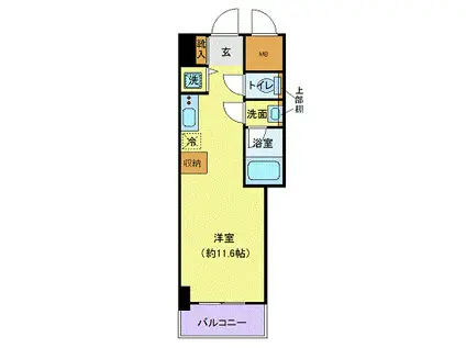 リーフコンフォート本厚木(1K/13階)の間取り写真