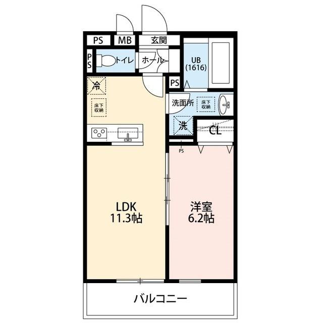 リコルテ田奈(1LDK/2階)の間取り写真