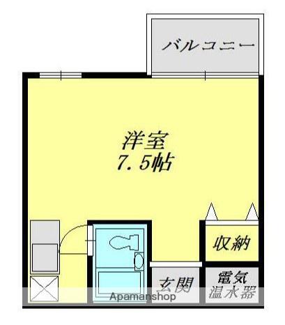 ベルハイツ座間(ワンルーム/5階)の間取り写真