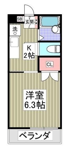 シャトレ・ストンリバーⅡー2(1K/1階)の間取り写真