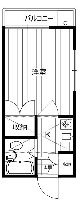 メゾンドブランシュかしわ台(1K/2階)の間取り写真