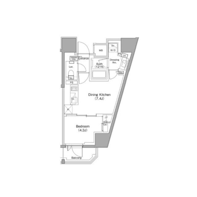 ザ・パークハビオ南大井(1DK/5階)の間取り写真