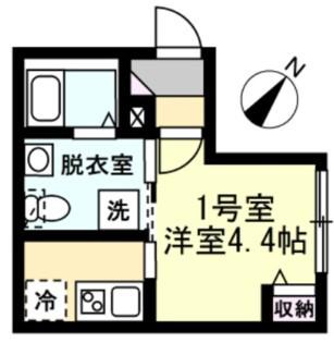 ベイルーム横浜生麦(1K/1階)の間取り写真