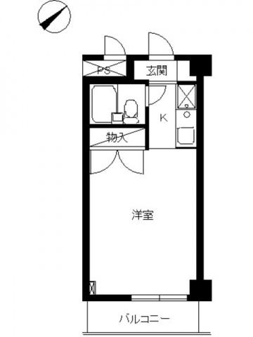 スカイコート生麦(ワンルーム/10階)の間取り写真