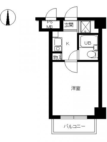 スカイコート横浜駅西口(ワンルーム/4階)の間取り写真