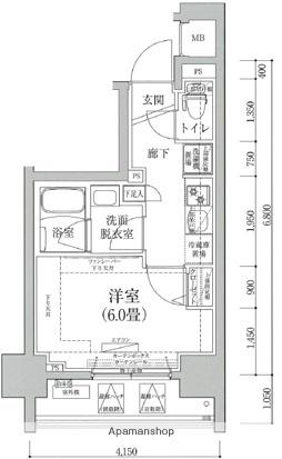 アイル横浜関内(1K/2階)の間取り写真