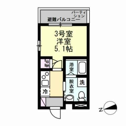 FELICE川崎(1K/2階)の間取り写真