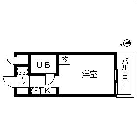 TOP・西寺尾(ワンルーム/2階)の間取り写真