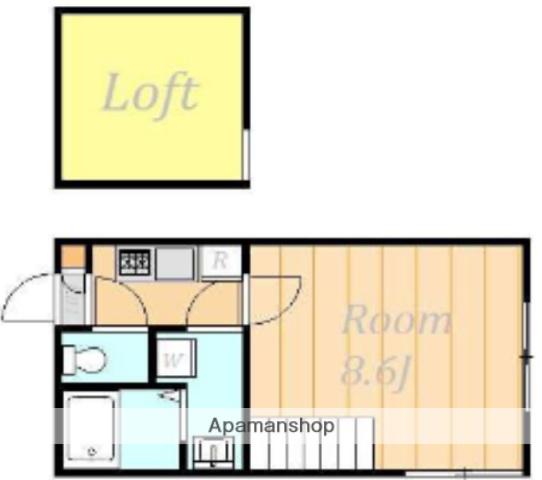 アークアンシェル(1K/2階)の間取り写真