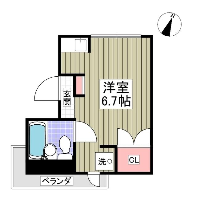 メゾン新城(ワンルーム/1階)の間取り写真