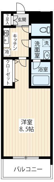 ARCOBALENO MUSASHIKOSUGIⅡ(1K/5階)の間取り写真