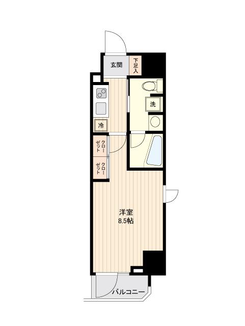 アジールコート雪が谷大塚(1K/10階)の間取り写真