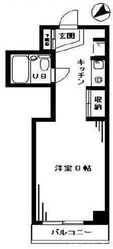 メゾンクリザンテム(ワンルーム/3階)の間取り写真