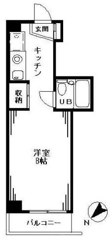 メゾンクリザンテム(ワンルーム/3階)の間取り写真