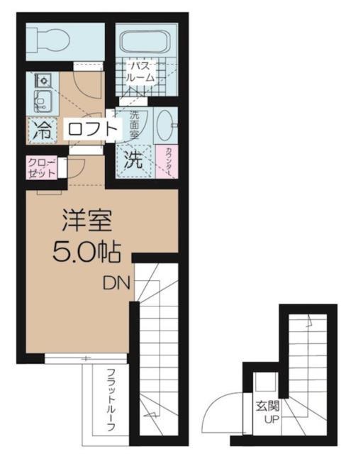 NSGATE元住吉(1K/2階)の間取り写真