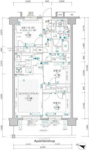 パレステージ茅ヶ崎Ⅱ(3LDK/10階)の間取り写真