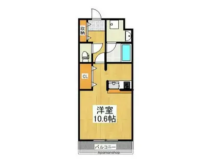 KIRORO参番館(ワンルーム/3階)の間取り写真
