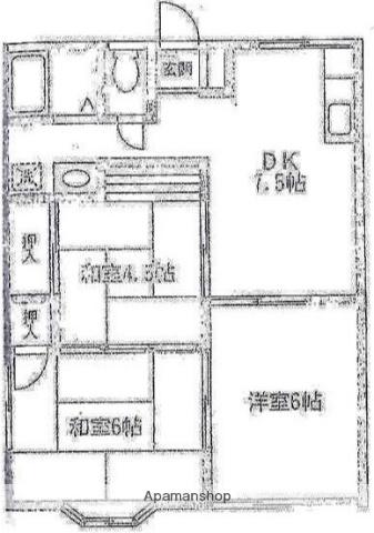 コーポタムコ(3DK/1階)の間取り写真
