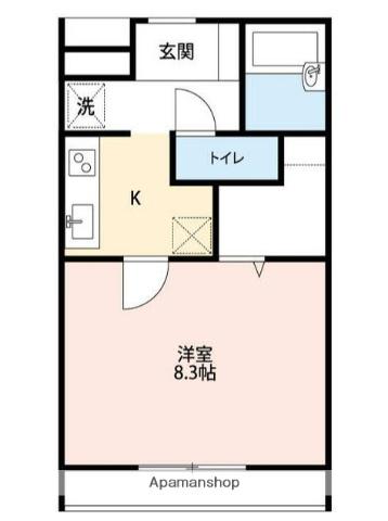 サザンクロス茅ケ崎(1K/1階)の間取り写真