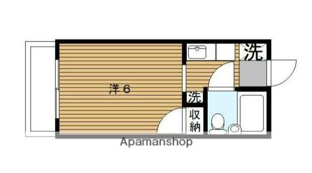 スカイパルユタカ(1K/2階)の間取り写真