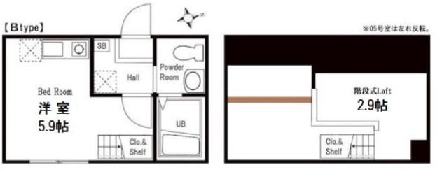 ハーミットクラブハウス三ツ沢南町Ⅱ(ワンルーム/2階)の間取り写真