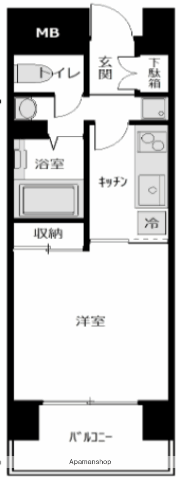 コンソラーレ本厚木(1K/5階)の間取り写真