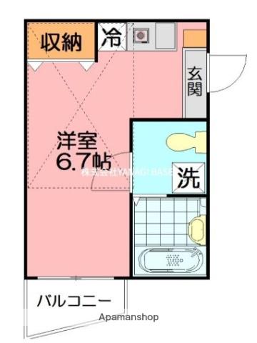 アザレア湘南(ワンルーム/2階)の間取り写真