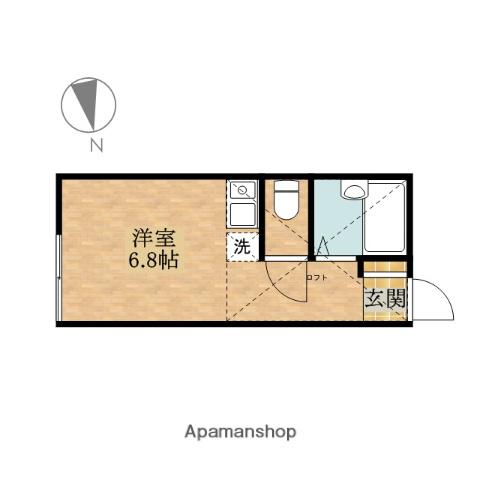 ユナイト横浜コート・ダ・ジュール(ワンルーム/2階)の間取り写真