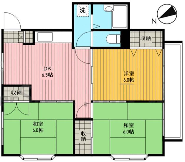 エスポワール西久保(3DK/1階)の間取り写真
