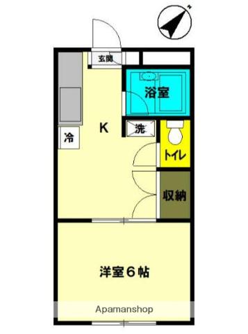 サンパークMK(1DK/2階)の間取り写真